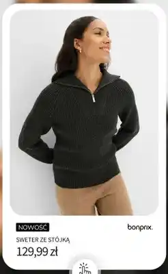 BonPrix Sweter ze stójką Bonprix oferta