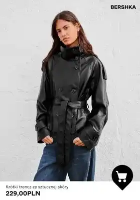 Bershka Krótki trencz ze sztucznej skóry Bershka oferta