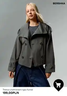 Bershka Trencz z kołnierzem typu funnel Bershka oferta