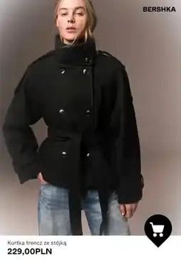 Bershka Kurtka trencz ze stójką Bershka oferta