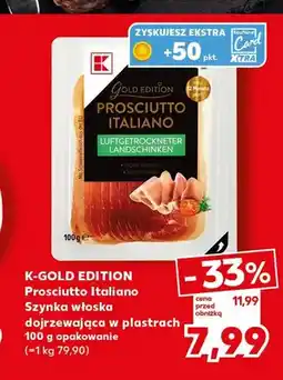 Kaufland Prosciutto Italiano Szynka włoska dojrzewająca w plastrach K-Gold Edition oferta
