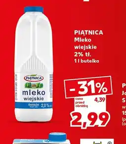 Kaufland Mleko wiejskie Piątnica 2% oferta