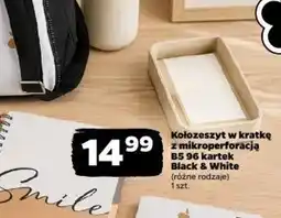 Netto Kołozeszyt w kratkę z mikroperforacją B5.96 kartek Black & White oferta