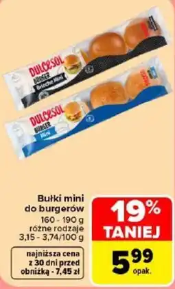 Carrefour Bułki mini do burgerów Dulcesol oferta