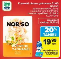 Carrefour Krewetki obrane gotowane NORSO oferta
