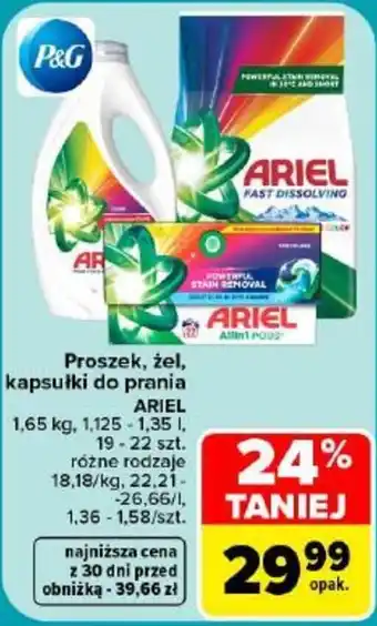 Proszek, żel, kapsułki do prania ARIEL