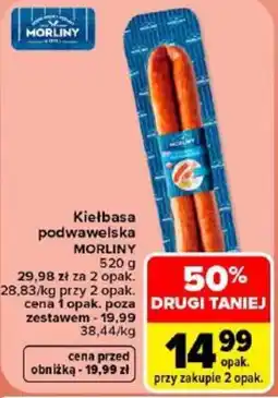 Carrefour Kiełbasa podwawelska MORLINY oferta