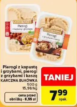 Carrefour Pierogi z kapustą i grzybami, pierogi z grzybami i kaszą Karczma Bukówka oferta