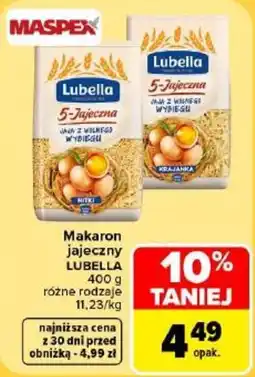 Carrefour Makaron jajeczny Lubella oferta