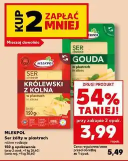 Kaufland MLEKPOL Ser żółty w plastrach różne rodzaje oferta