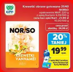 Carrefour Krewetki obrane, gotowane 31/40 oferta
