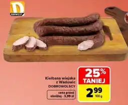 Carrefour Kiełbasa wiejska z Wadowic DOBROWOLSCY oferta