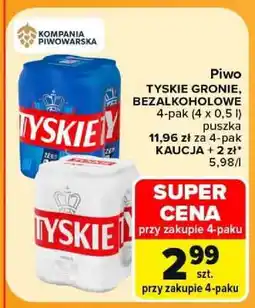 Carrefour Piwo TYSKIE GRONIE, BEZALKOHOLOWE oferta