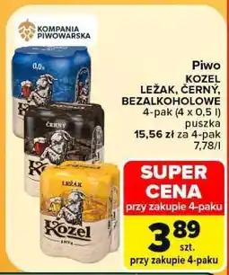 Carrefour Piwo KOZEL LEŽÁK, ČERNÝ, BEZALKOHOLOWE oferta