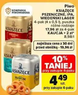 Carrefour Piwo KSIĄŻĘCE PSZENICZNE, IPA, WIEDEŃSKI LAGER oferta