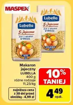 Carrefour Makaron jajeczny Lubella oferta