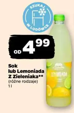 Netto Sok lub Lemoniada Z Zieleniaka oferta