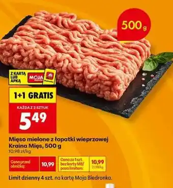Biedronka Mięso mielone z łopatki wieprzowej Kraina Mięs 500 g oferta