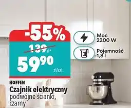 Biedronka Czajnik elektryczny podwójne ścianki, czarny Hoffen oferta