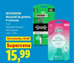 Lidl Maszynki do golenia Wilkinson Sword Quattro Essential 4-ostrzowe 3-pak oferta