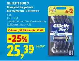 Lidl Maszynki do golenia dla mężczyzn 3-ostrzowe Gillette Blue 3 Plus Comfort 8-pak oferta