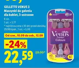 Lidl Maszynki do golenia dla kobiet 3-ostrzowe Gillette Venus 3 Comfort Colours 6-pak oferta