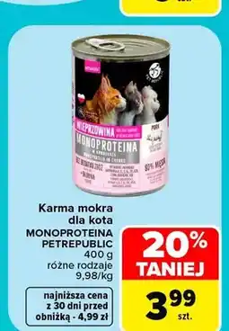 Carrefour Karma mokra dla kota Monoproteina PetRepublic oferta