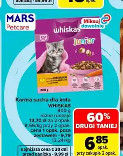 Carrefour Karma sucha dla kota Whiskas oferta