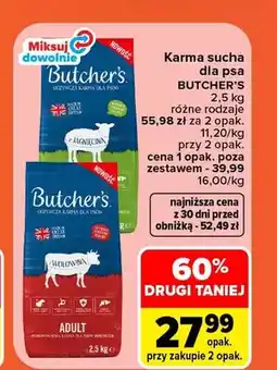 Carrefour Karma sucha dla psa Butcher's oferta