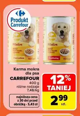 Carrefour Karma mokra dla psa Carrefour oferta