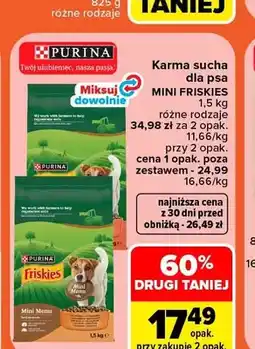 Carrefour Karma sucha dla psa Mini Friskies Purina oferta