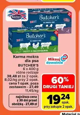 Carrefour Karma mokra dla psa z wołowiną Butcher's 6-pak oferta