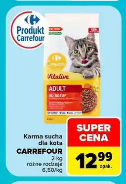 Carrefour Karma sucha dla kota Adult z wołowiną Carrefour oferta