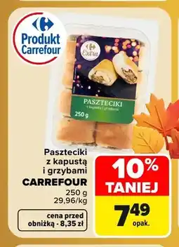 Carrefour Paszteciki z kapustą i grzybami Carrefour Extra oferta