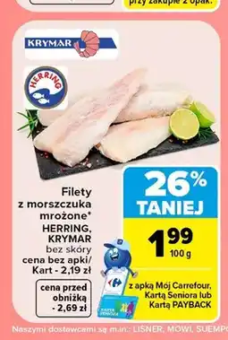 Carrefour Filety z morszczuka mrożone bez skóry Herring oferta