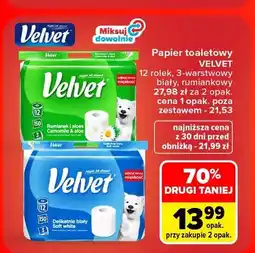 Carrefour Papier toaletowy 3-warstwowy biały Velvet oferta