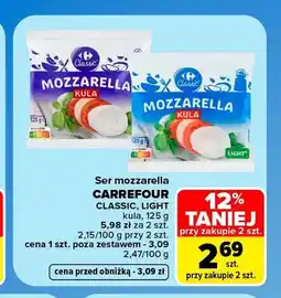 Carrefour Ser mozzarella Carrefour Classic kula oferta