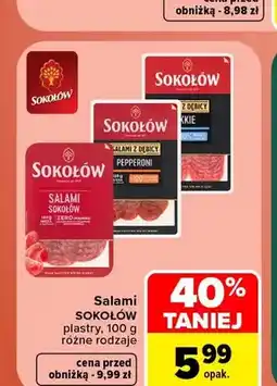 Carrefour Salami w plastrach Sokołów oferta