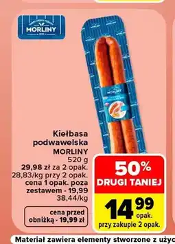 Carrefour Kiełbasa podwawelska Morliny oferta