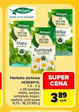Carrefour Herbata ziołowa Herbapol mięta oferta