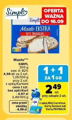 Carrefour Masło ekstra Simpl 82% oferta