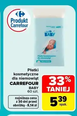 Carrefour Płatki kosmetyczne dla niemowląt Carrefour Baby oferta