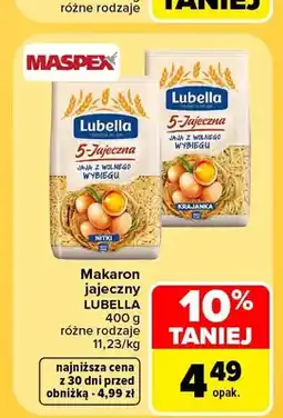 Carrefour Makaron jajeczny Lubella oferta