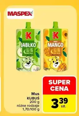 Carrefour Mus Kubuś jabłko oferta