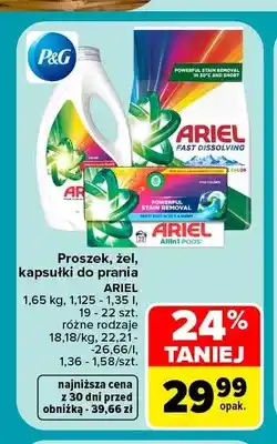 Carrefour Proszek, żel, kapsułki do prania Ariel oferta