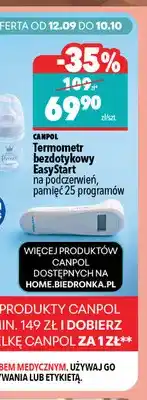 Biedronka Termometr bezdotykowy EasyStart na podczerwień pamięć 25 programów Canpol oferta