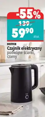 Biedronka Czajnik elektryczny podwójne ścianki czarny Hoffen oferta