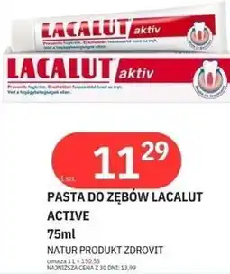 E.Leclerc PASTA DO ZĘBÓW LACALUT ACTIVE 75ml NATUR PRODUKT ZDROVIT oferta