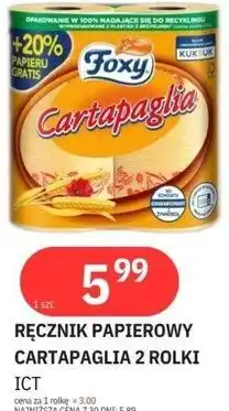 E.Leclerc RĘCZNIK PAPIEROWY CARTAPAGLIA 2 ROLKI ICT oferta