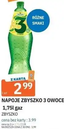 E.Leclerc Napoje Zbyszko 3 Owoce 1,75l gaz oferta